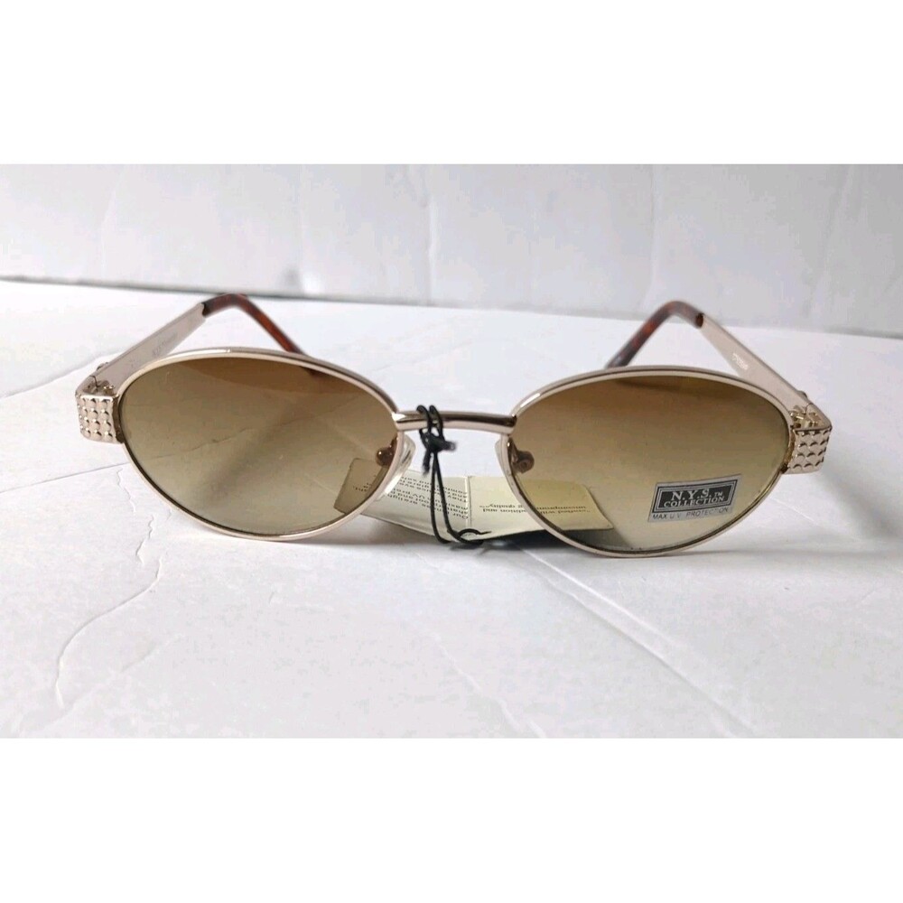 NYS Collection Sunglasses Adult Unisex Vintage Black Silver Sun Glasses New